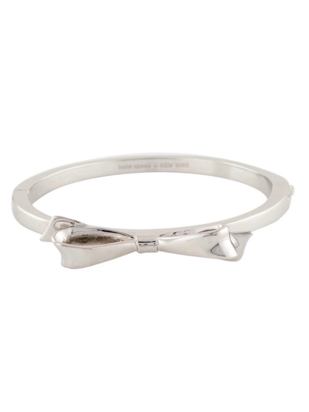 Kate Spade Love Notes Silver Bow Hinge Bracelet